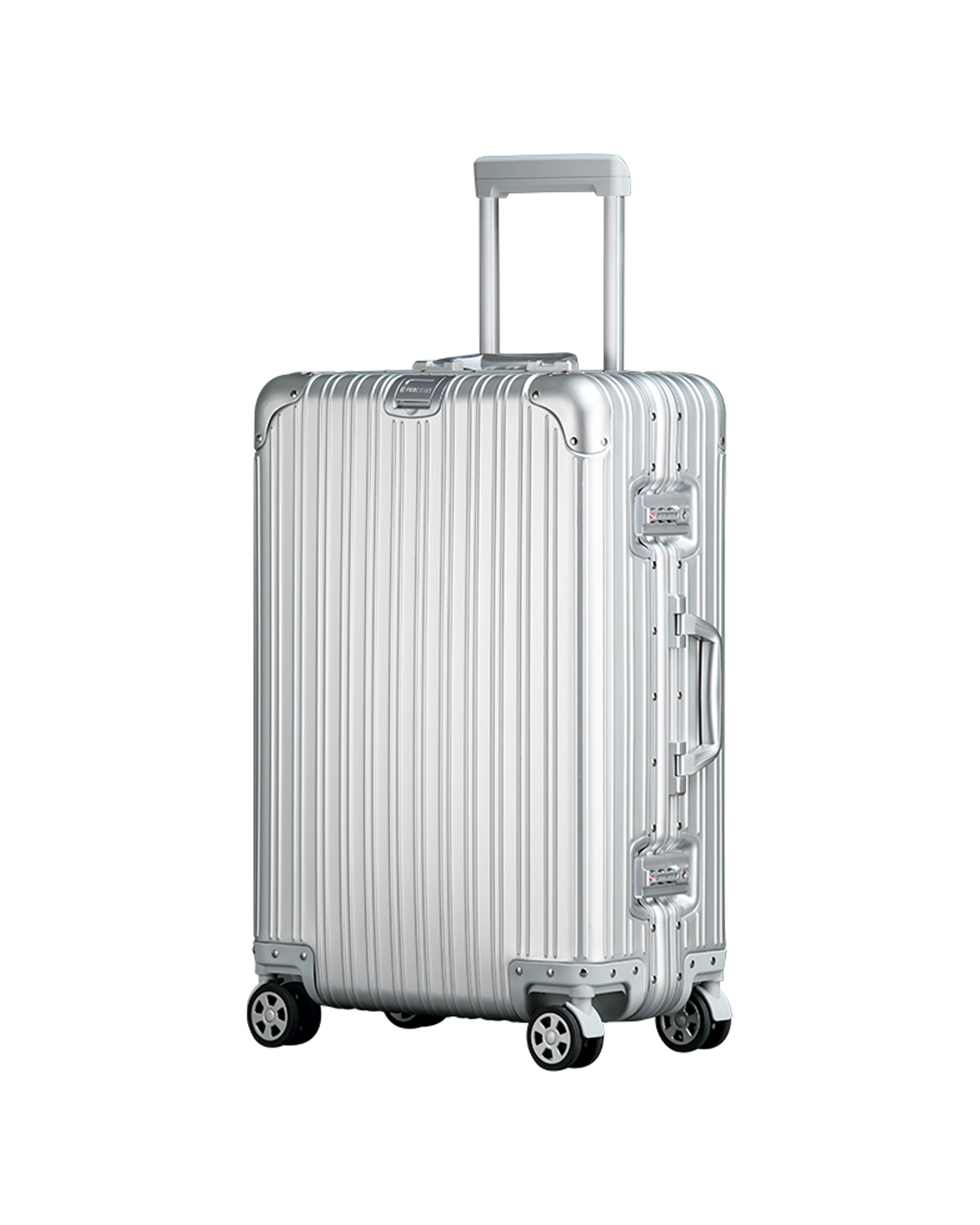 90 Percent Trolly Aluminum Suitcase 4 Wheels 24 Inch | Silver 90 Percent Trolly Aluminum Suitcase 4 Wheels 24 Inch | Silver
